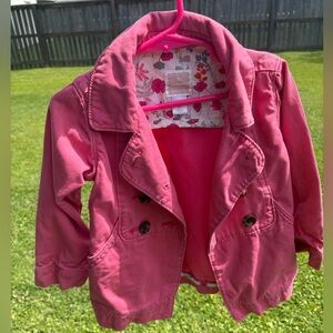 Old Navy Rose/Pink button front girls jacket 3T 100% Cotton RN 54023 GUC